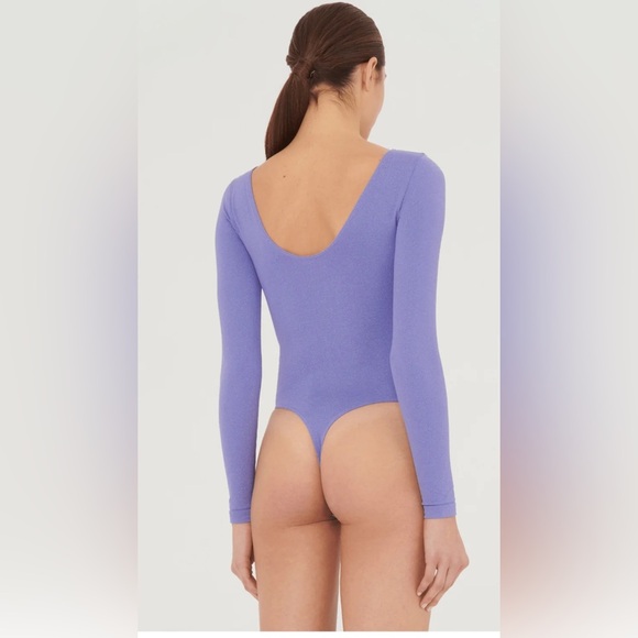 NWT Wolford Shimmer Bodysuit Ultra Violet Light Aqua Size M - Picture 2 of 6